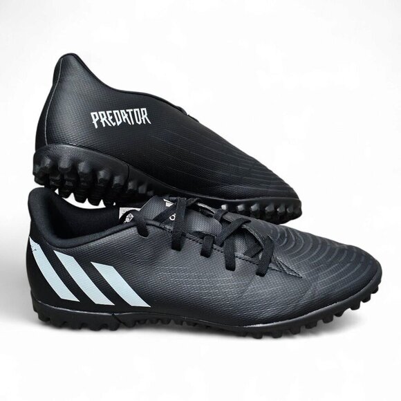 adidas Men\'s PREDATOR EDGE.4 Artificial Turf Black & White Athletic Soccer Shoes main image 3